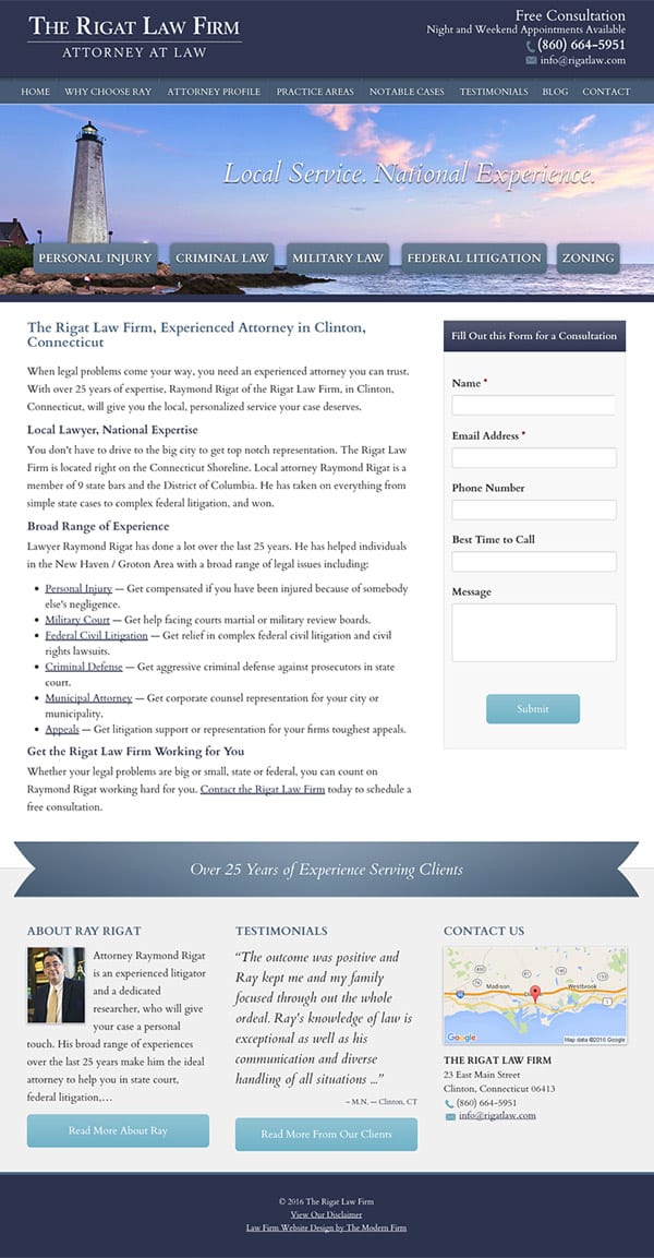 Law Firm Website Design for The Rigat Law Firm