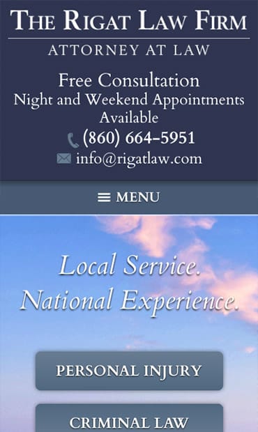 Responsive Mobile Attorney Website for The Rigat Law Firm