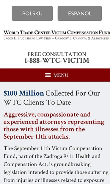 Responsive Mobile Attorney Website for Gregory J. Cannata & Associates