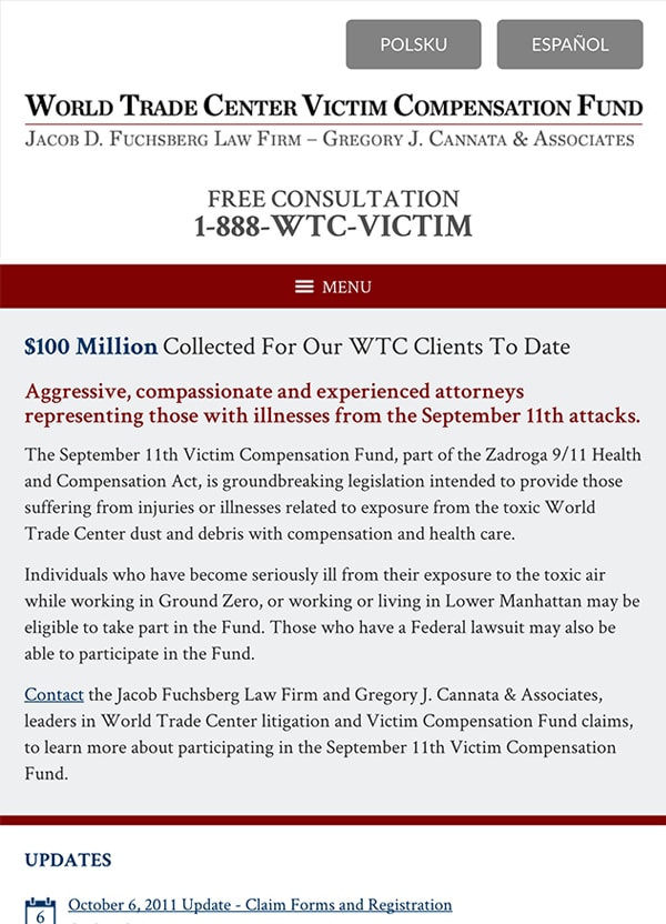Mobile Friendly Law Firm Webiste for Gregory J. Cannata & Associates