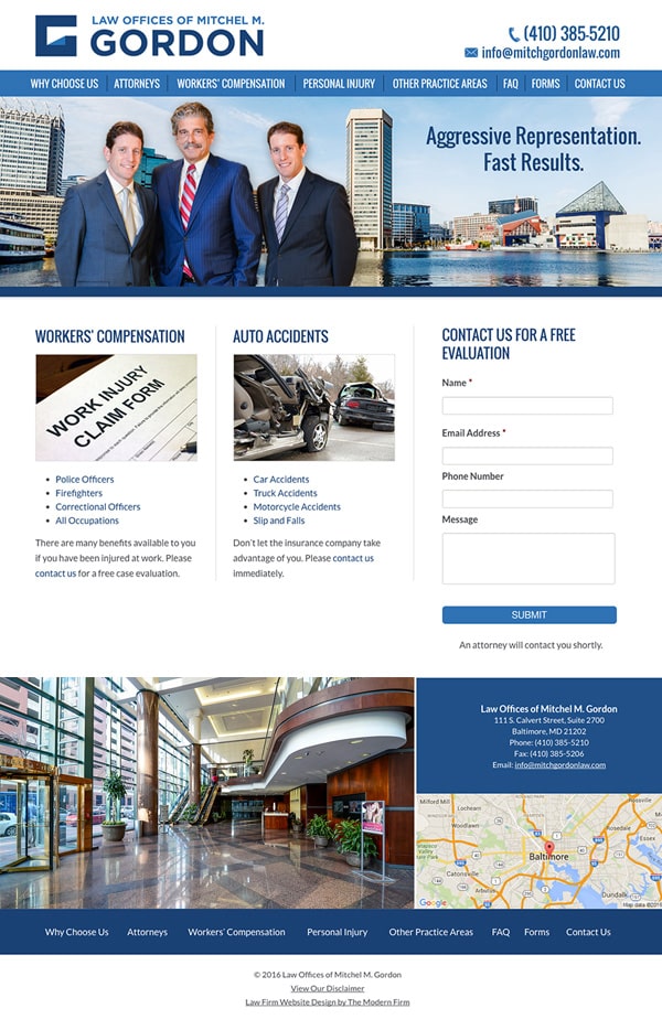 Law Firm Website Design for Law Offices of Mitchel M. Gordon