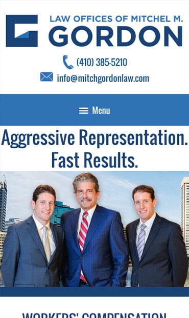 Responsive Mobile Attorney Website for Law Offices of Mitchel M. Gordon