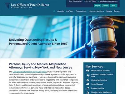 Law Firm Website design for Law Offices of Peter Baro…