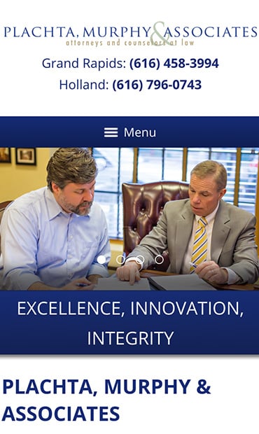 Responsive Mobile Attorney Website for Plachta, Murphy & Associates, P.C.