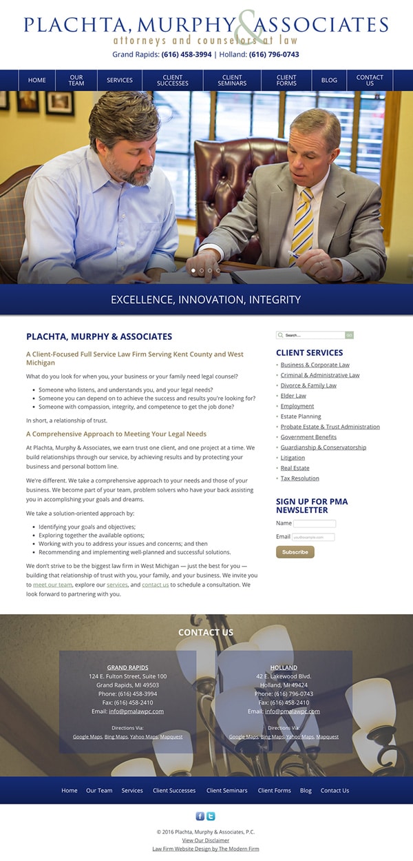 Law Firm Website Design for Plachta, Murphy & Associates, P.C.