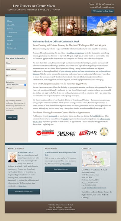 Law Firm Website Design for Law Office of Catherine R. Mack