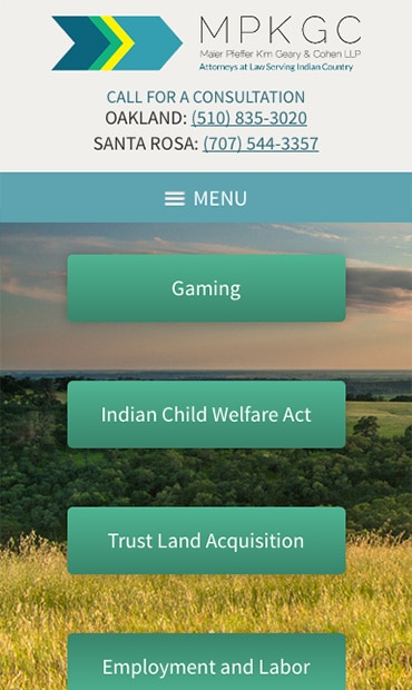 Responsive Mobile Attorney Website for Maier Pfeffer Kim Geary & Cohen LLP
