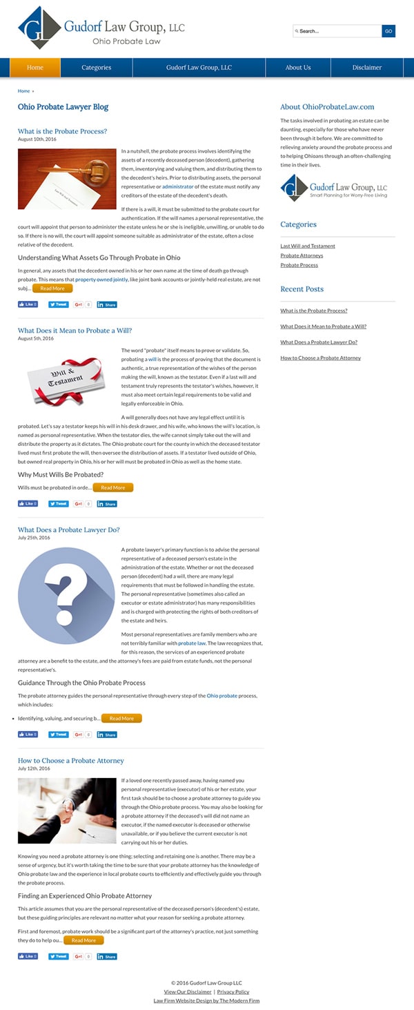 Law Firm Website Design for Gudorf Law Group, LLC