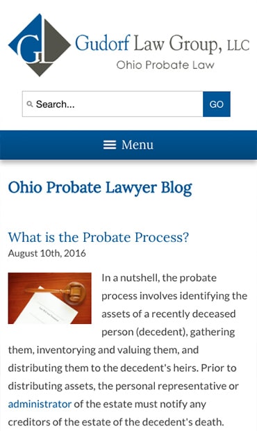 Responsive Mobile Attorney Website for Gudorf Law Group, LLC