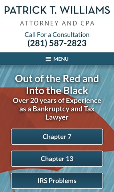 Responsive Mobile Attorney Website for Law Office of Patrick T. Williams