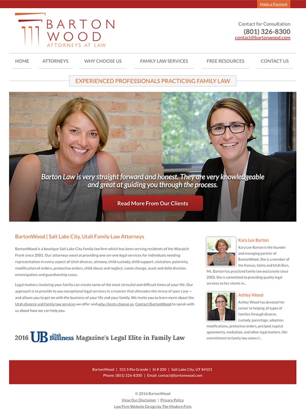 Law Firm Website Design for BartonWood