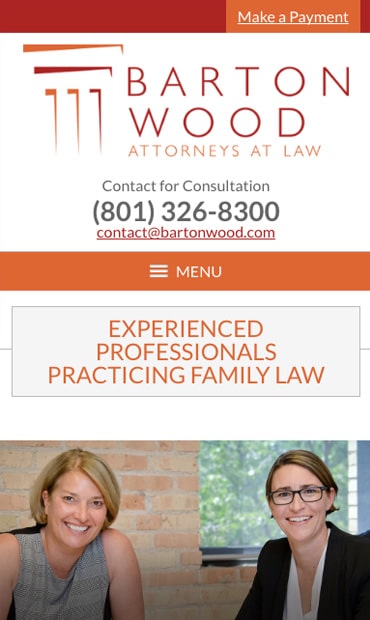 Responsive Mobile Attorney Website for BartonWood