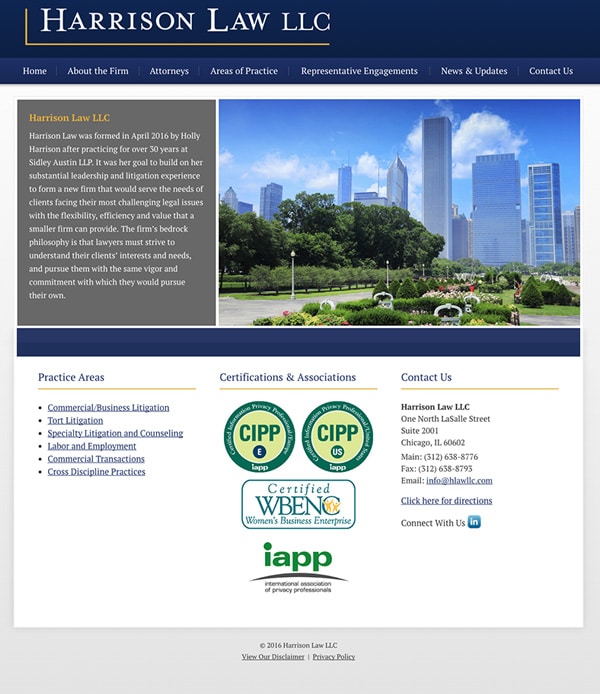 Law Firm Website Design for Harrison Law LLC