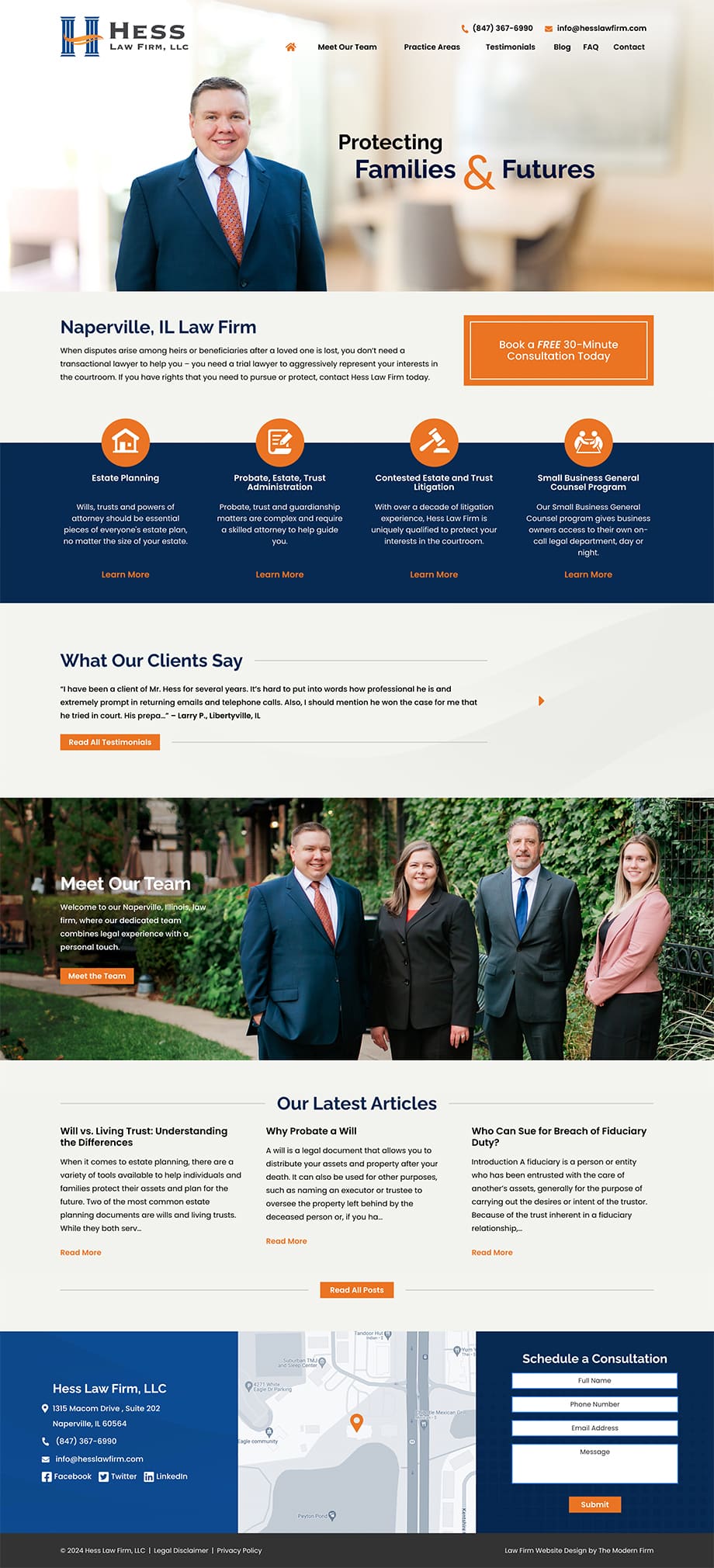 Law Firm Website Design for Hess Law Firm, LLC