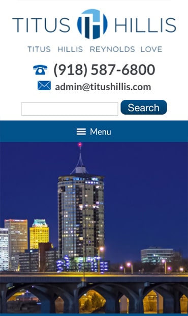 Responsive Mobile Attorney Website for Titus Hillis Reynolds Love