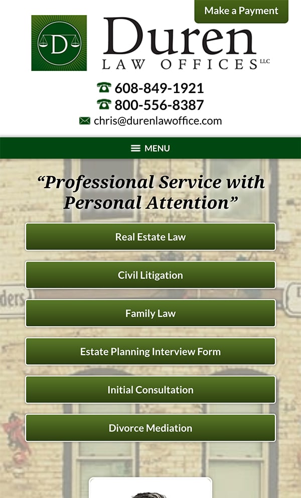 Mobile Friendly Law Firm Webiste for Duren Law Offices, LLC