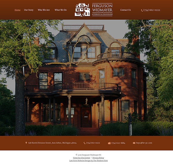 Law Firm Website Design for Ferguson Widmayer PC