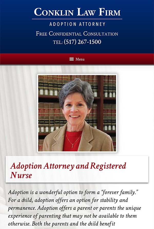 Mobile Friendly Law Firm Webiste for Conklin Law Firm