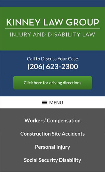 Responsive Mobile Attorney Website for Kinney Law Group