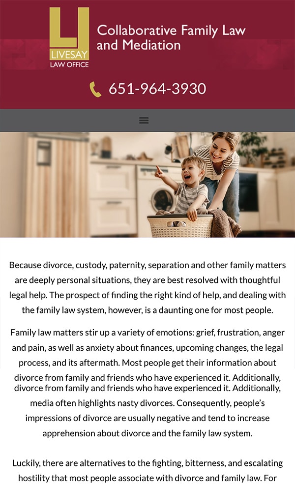 Mobile Friendly Law Firm Webiste for Livesay Law Office