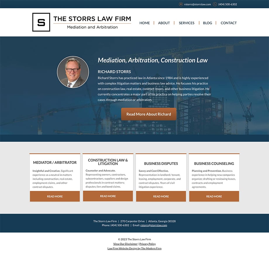 Law Firm Website Design for The Storrs Law Firm
