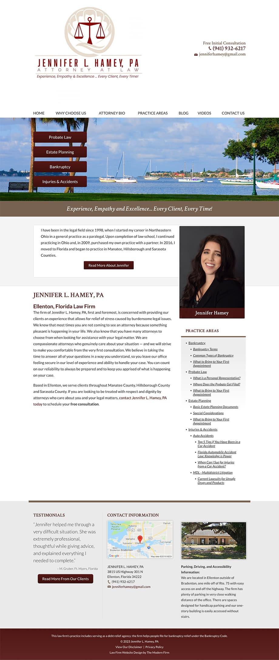 Law Firm Website Design for Jennifer L. Hamey, PA