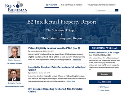 Website Design for B2 Intellectual Property Report Blog