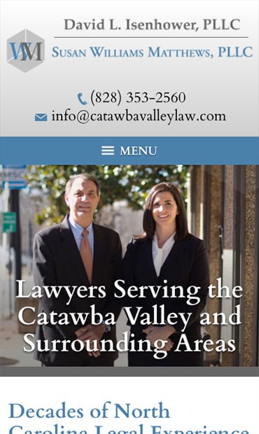 Responsive Mobile Attorney Website for David L. Isenhower, PLLC and Susan Williams Matthews, PLLC
