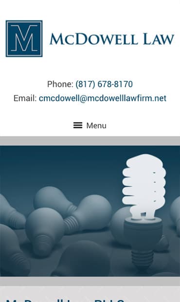 Responsive Mobile Attorney Website for McDowell Law PLLC