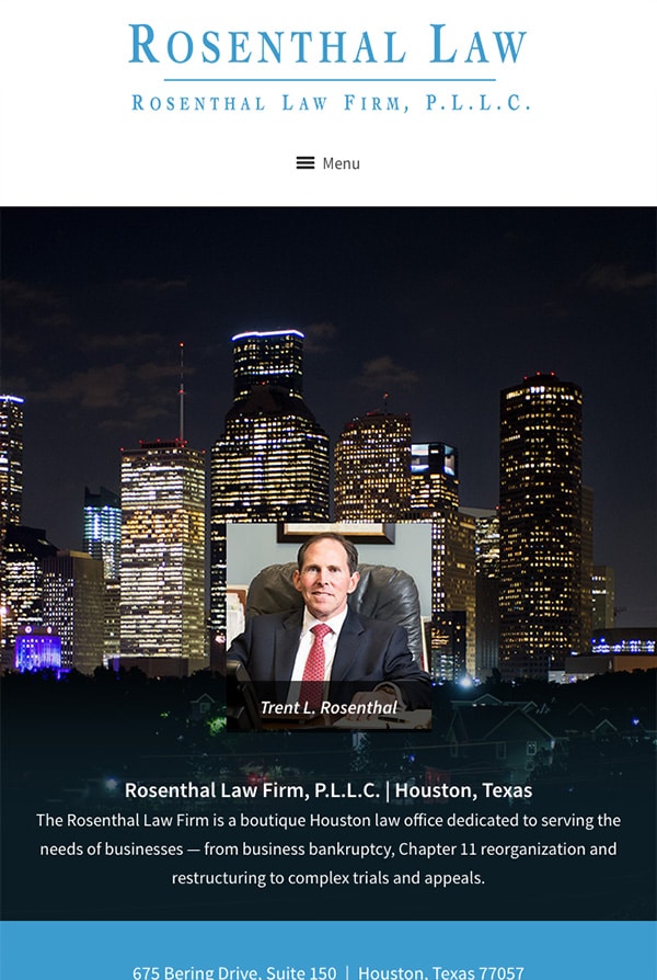 Mobile Friendly Law Firm Webiste for Rosenthal Law Firm, P.L.L.C.