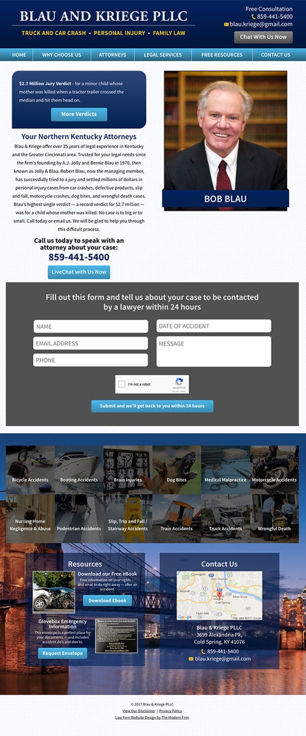 Law Firm Website Design for Blau & Kriege PLLC