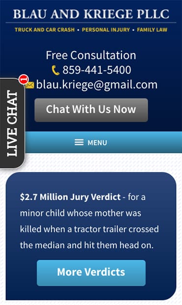 Responsive Mobile Attorney Website for Blau & Kriege PLLC