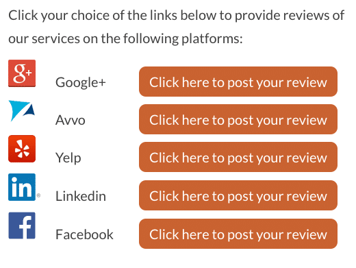 Attorney Social Media Review Buttons