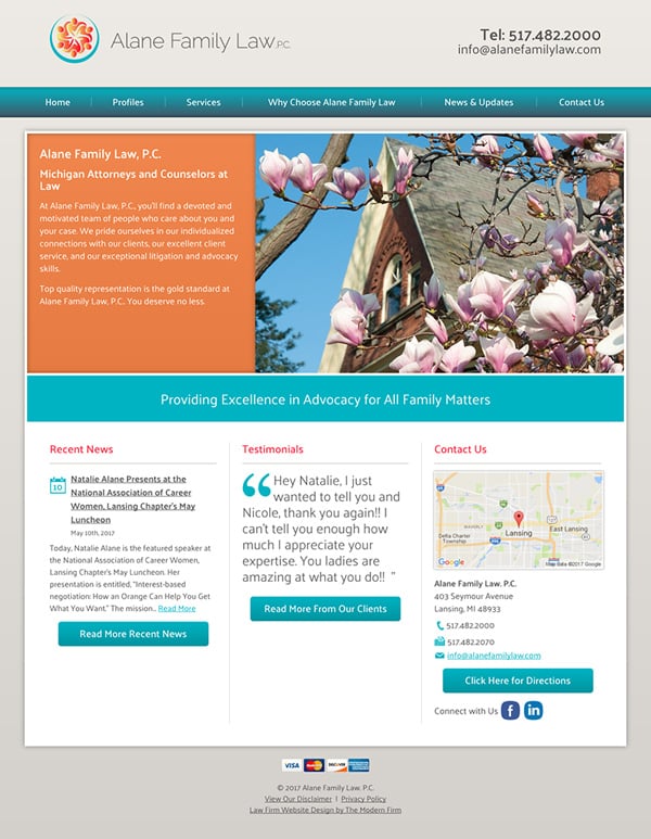 Law Firm Website Design for Alane Family Law. P.C.