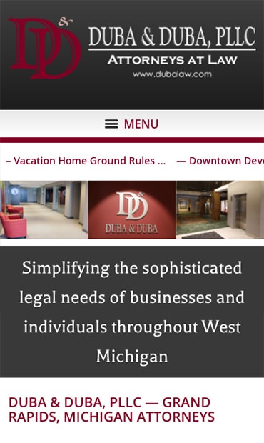 Responsive Mobile Attorney Website for Duba & Duba, PLLC
