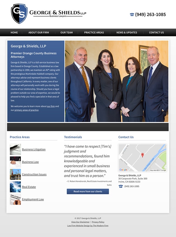 Law Firm Website Design for George & Shields, LLP
