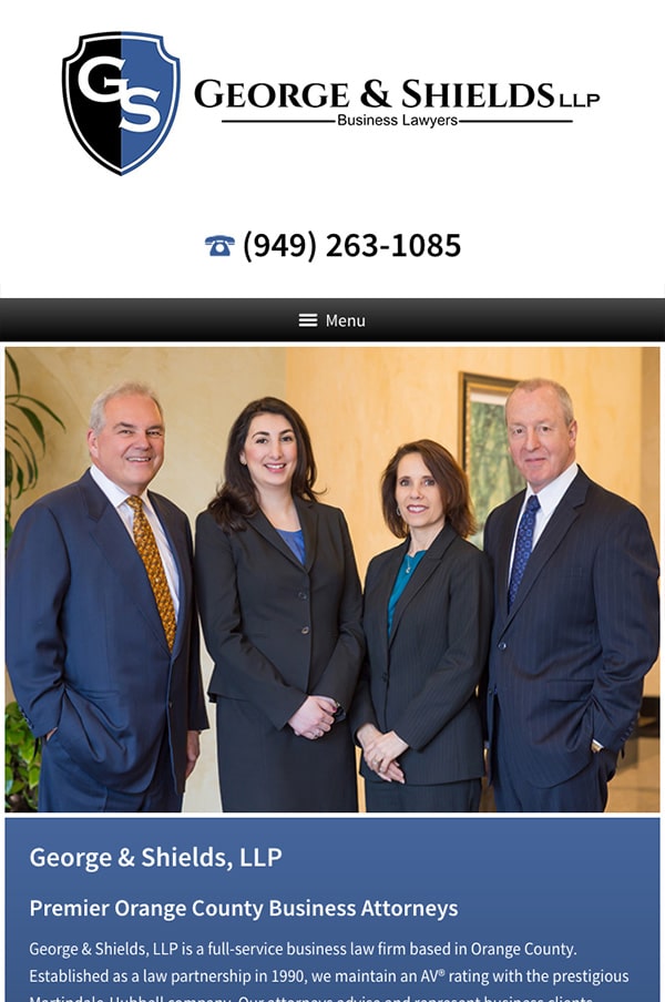 Mobile Friendly Law Firm Webiste for George & Shields, LLP