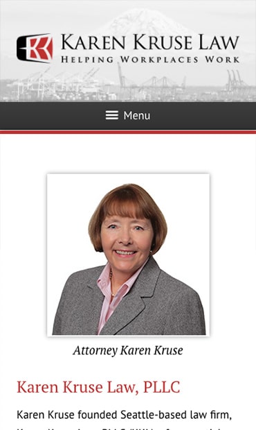 Responsive Mobile Attorney Website for Karen Kruse Law, PLLC