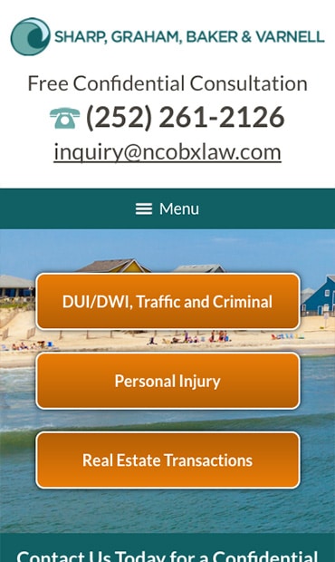 Responsive Mobile Attorney Website for Sharp, Graham, Baker & Varnell, LLP
