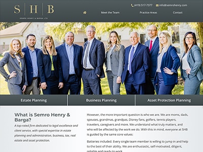 Law Firm Website design for Semro Henry & Barga Ltd.