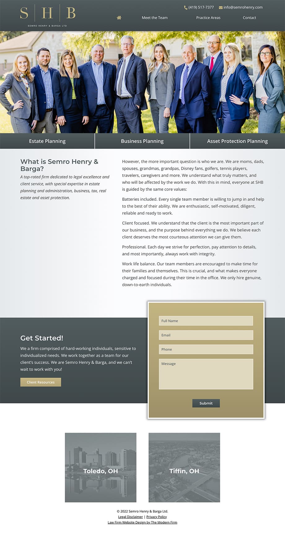 Law Firm Website Design for Semro Henry & Barga Ltd.