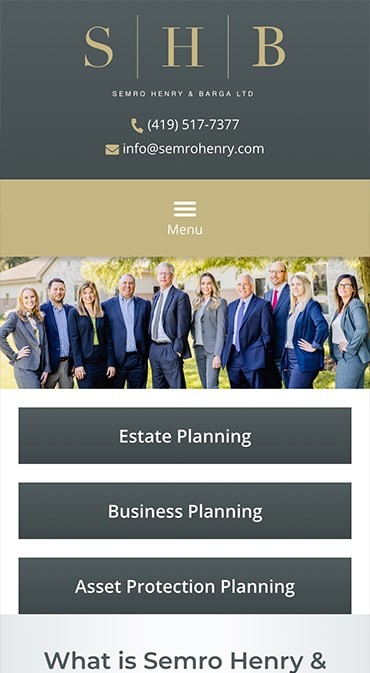 Responsive Mobile Attorney Website for Semro Henry & Barga Ltd.