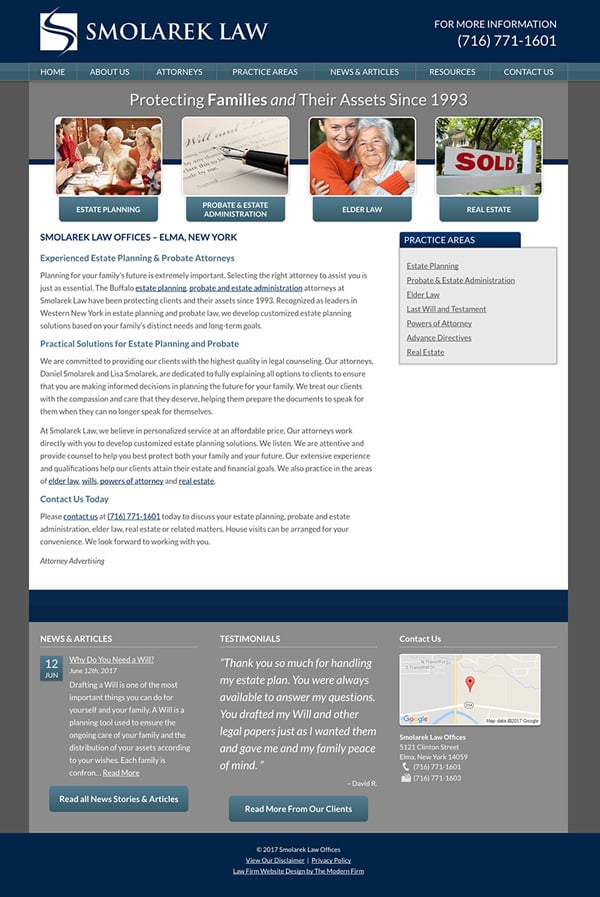 Law Firm Website Design for Smolarek Law Offices