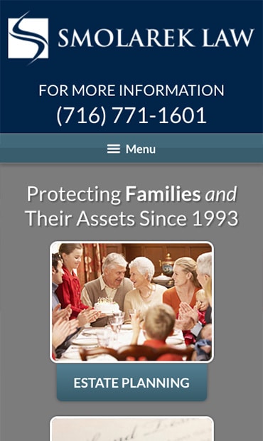 Responsive Mobile Attorney Website for Smolarek Law Offices