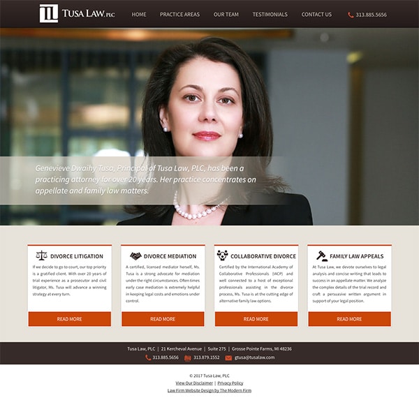 Law Firm Website Design for Tusa Law, PLC