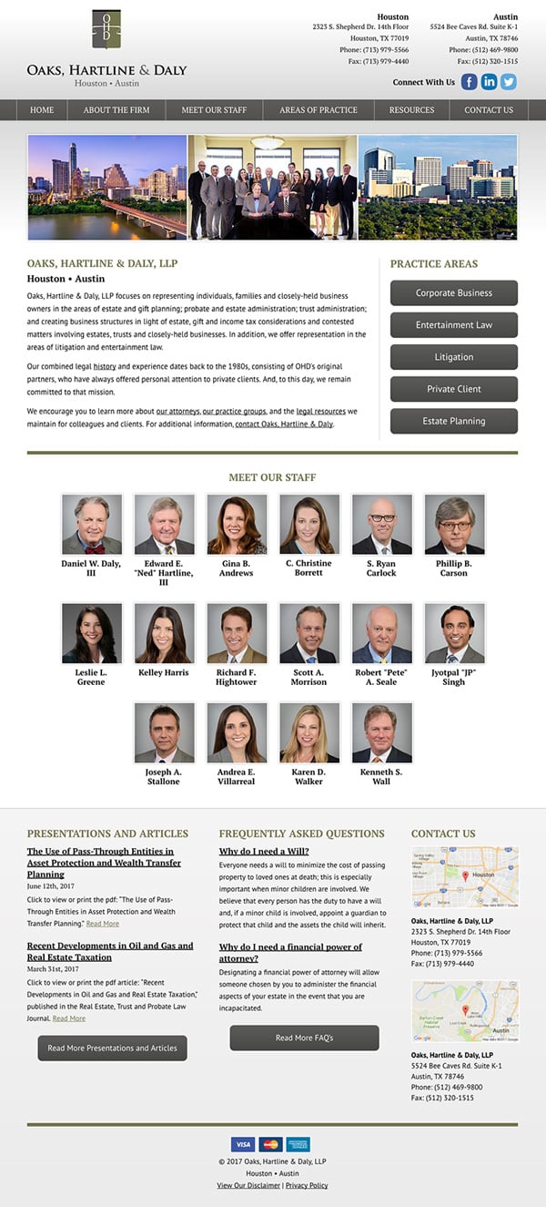 Law Firm Website Design for Oaks, Hartline & Daly, LLP