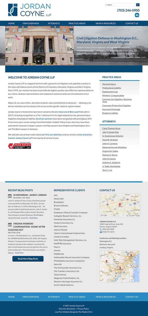 Law Firm Website Design for Jordan Coyne LLP