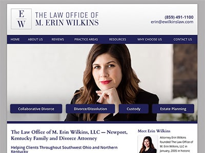 Website Design for Kentucky Divorce Lawyer Erin Wilkins