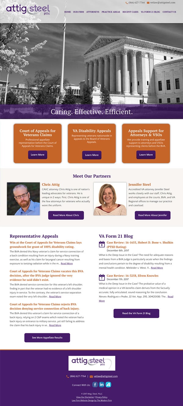 Law Firm Website Design for Attig Curran Steel, PLLC