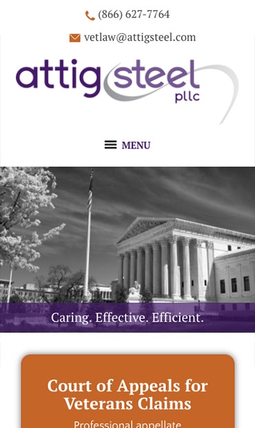 Responsive Mobile Attorney Website for Attig Curran Steel, PLLC